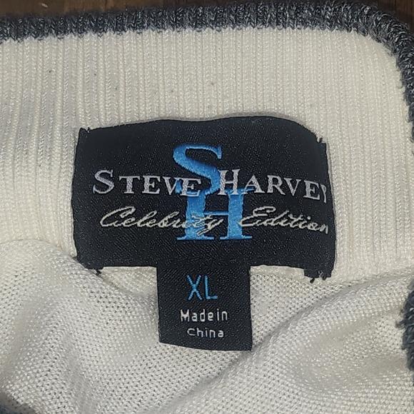 Steve Harvey Celebrity Edition Sweater Sz XL Off White Button Neck - Picture 10 of 12